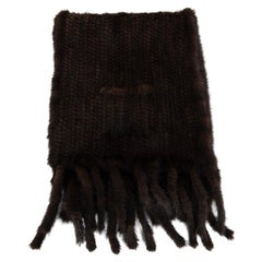 Unbranded Women's Brown Mink Fringed Scarf