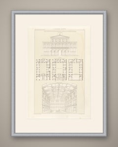 Unbuilt Rotterdam Post Office, Dutch Architecture Print, Leliman, 1865-1866