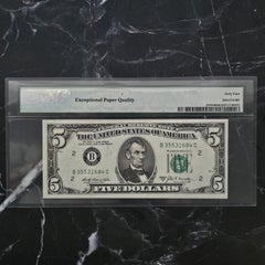 Nota della Federal Reserve non circolata da 5 dollari del 1969 Errore di stampa ostacolato PMG 64 EPQ