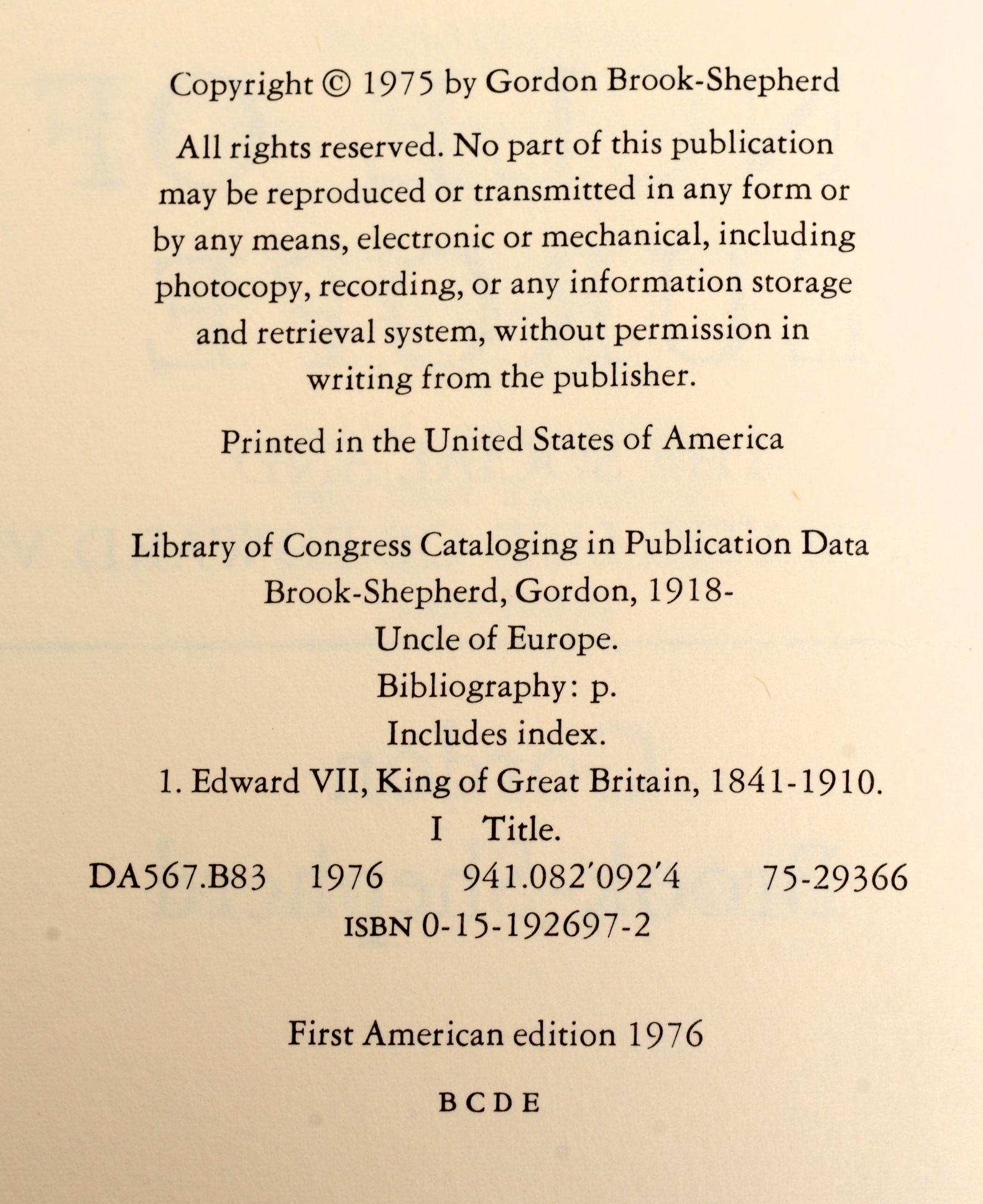 Uncle of Europe by Gordon Brook-Shepherd, 1st American Ed For Sale 3