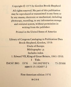 Uncle Of Europe By Gordon Brook Shepherd 1st American Ed For Sale At 1stdibs