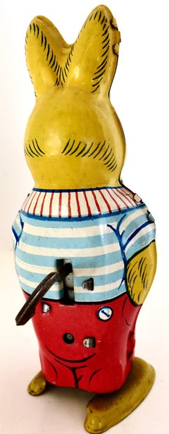 "Uncle Wiggly" Toy Rabbit Wind Up Toy Signed "Gene Rosch" by Chein Toy Co C.1938