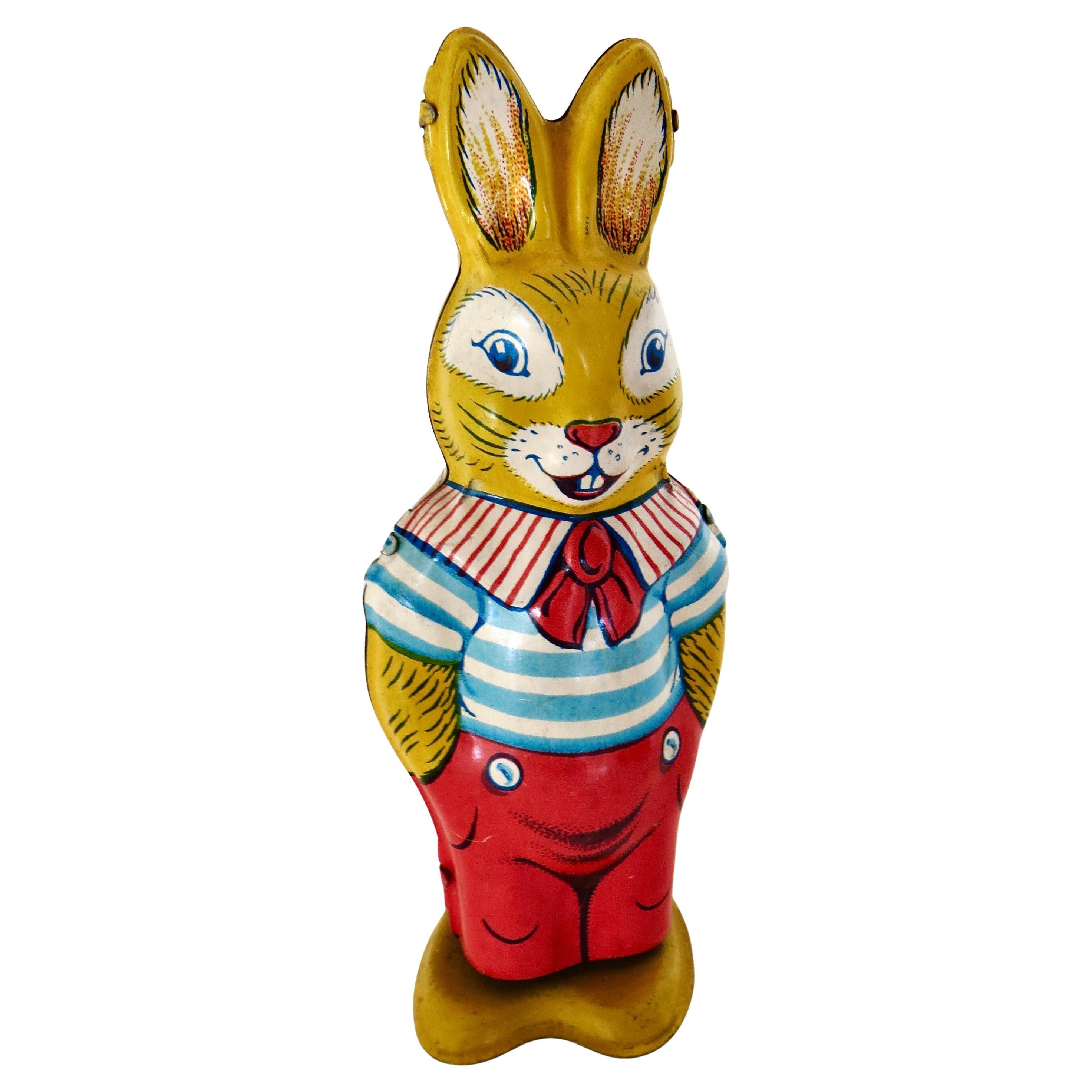 „Uncle Wiggly“ Spielzeug Kaninchen Wind Up Spielzeug Signiert „Gene Rosch“ von Chein Toy Co C.1938