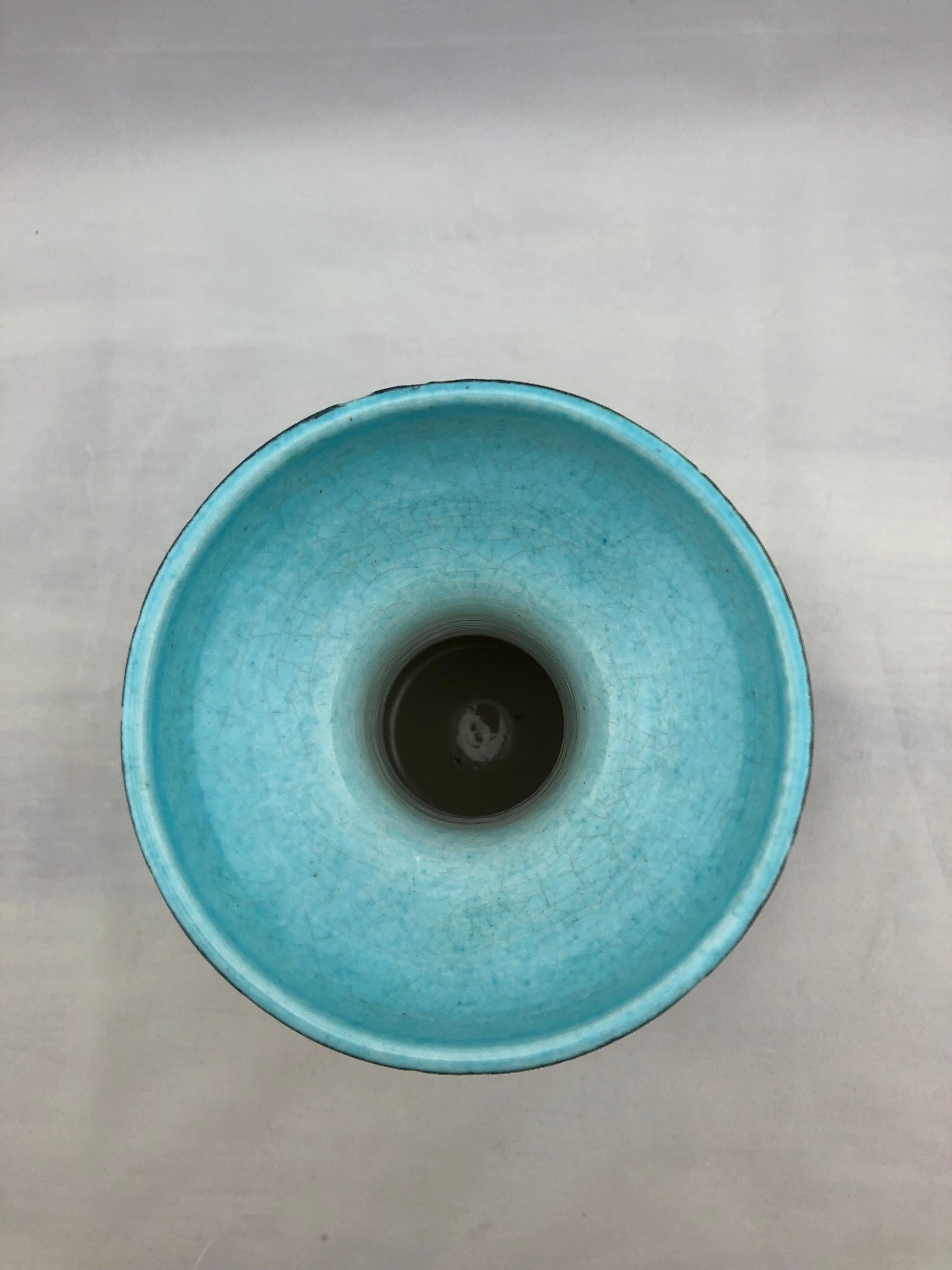 Mid-20th Century Uncommon Blue Italian Vase by Alvino Bagni for Raymor, Mid-Century Modern