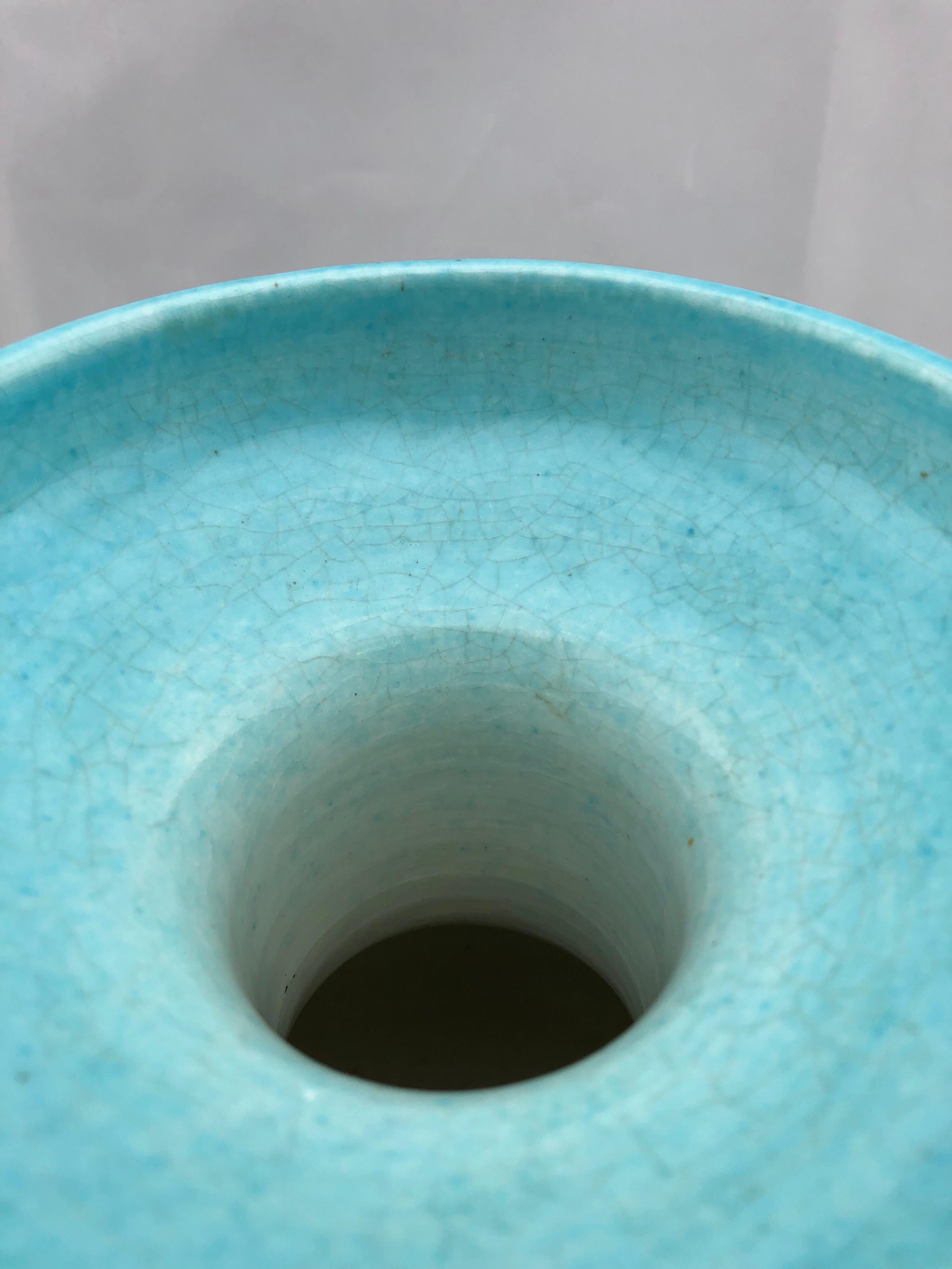 Ceramic Uncommon Blue Italian Vase by Alvino Bagni for Raymor, Mid-Century Modern