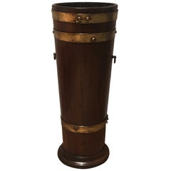 Uncommon English 19th Century Brass Bound Umbrella Stand