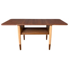 Vintage Uncommon Finn Juhl for Baker Furniture Walnut and Maple Drop-Leaf Side Table