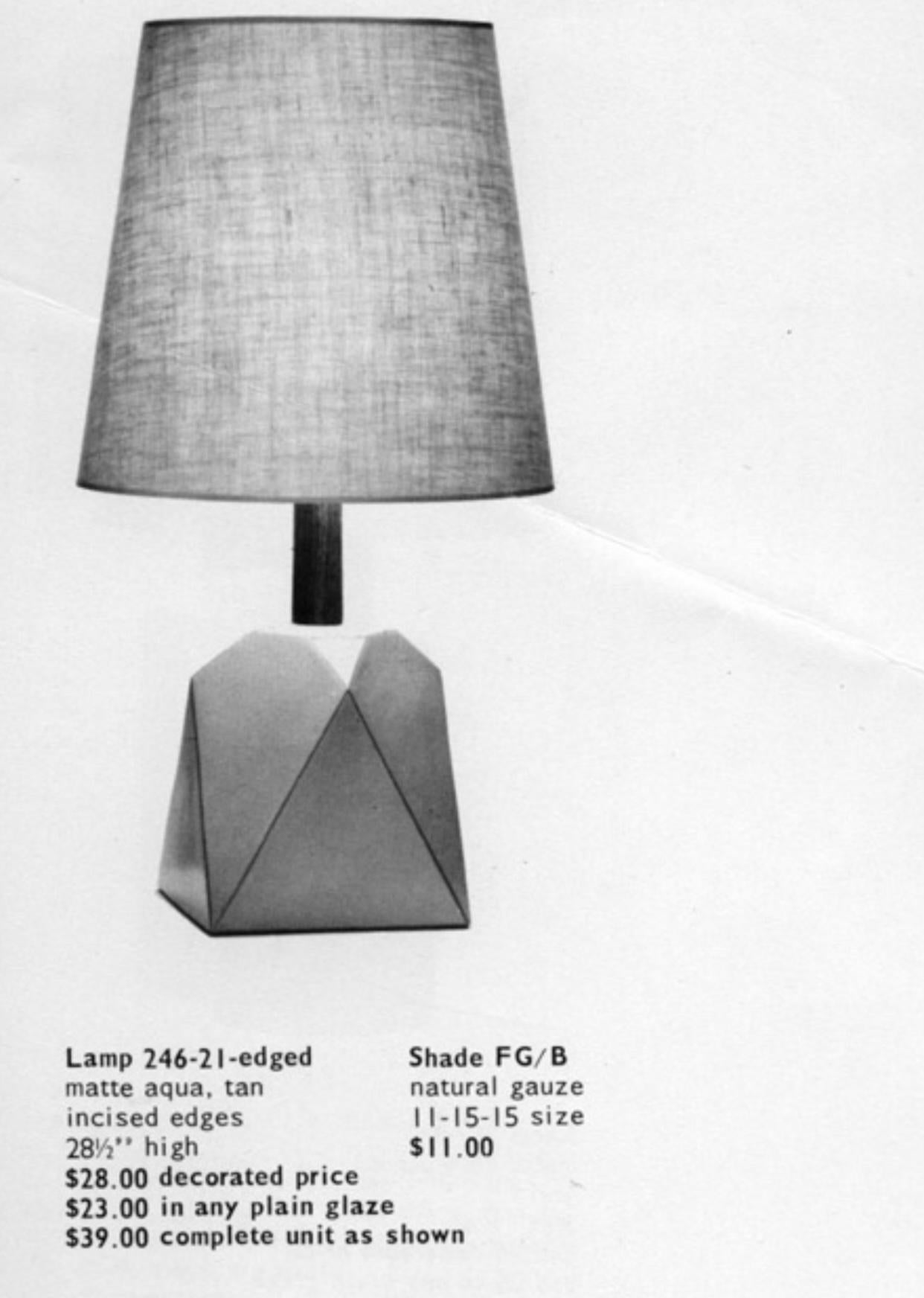 Mid-20th Century Uncommon Geometric Ceramic Table Lamp by Gordon and Jane Martz