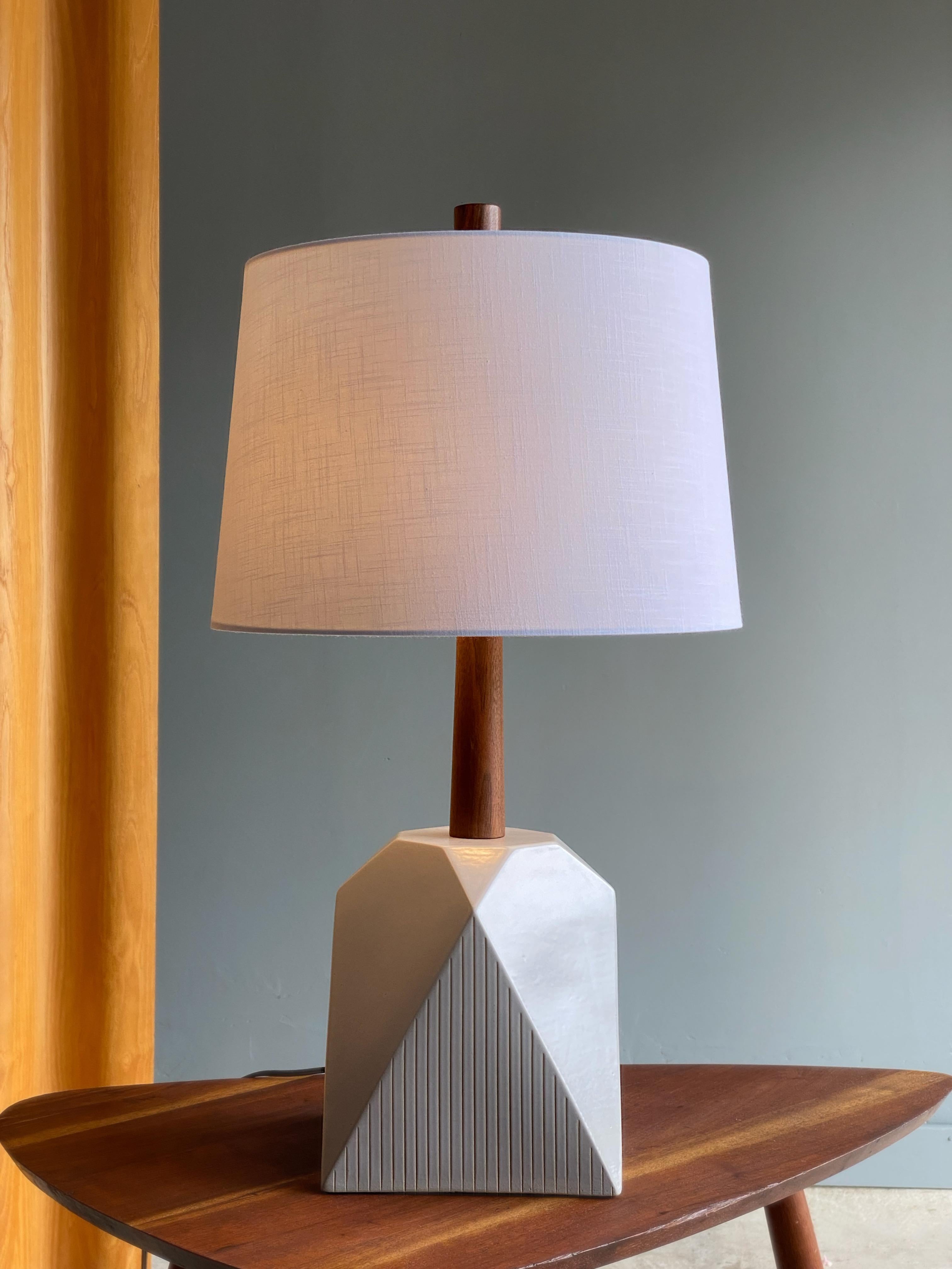 North American Uncommon Geometric Ceramic Table Lamp by Gordon and Jane Martz