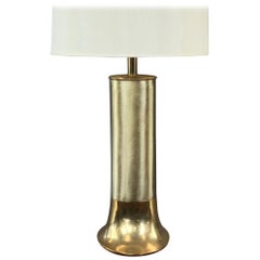 Uncommon Laurel Streamlined Polished and Brushed Brass Table Lamp
