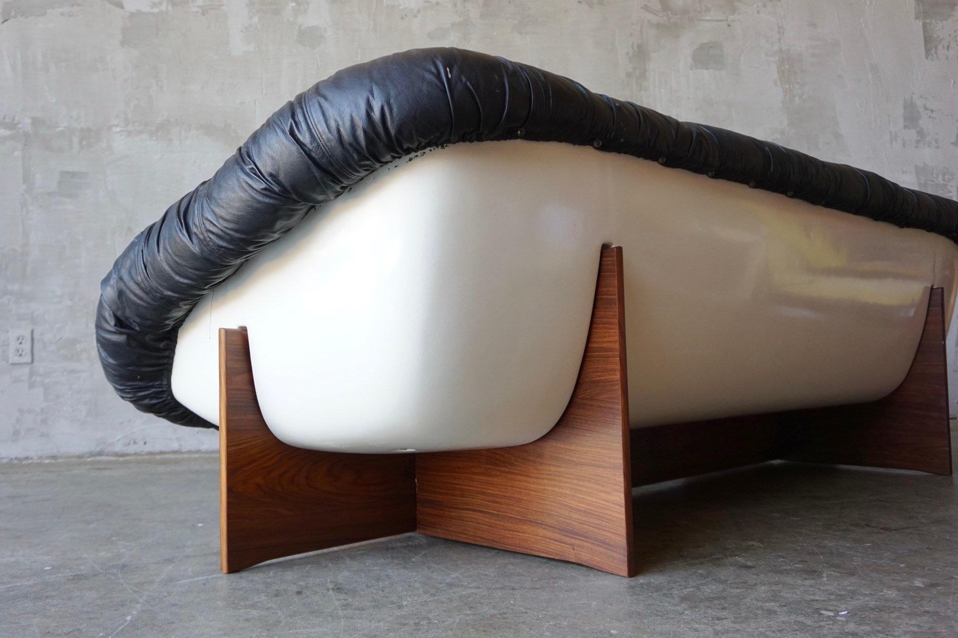20th Century Uncommon Leather Sofa by Percival Lafer