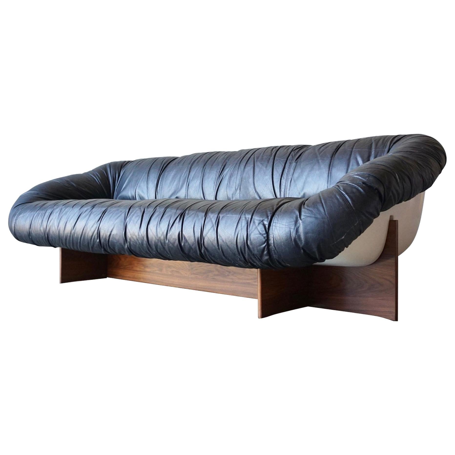 Uncommon Leather Sofa by Percival Lafer