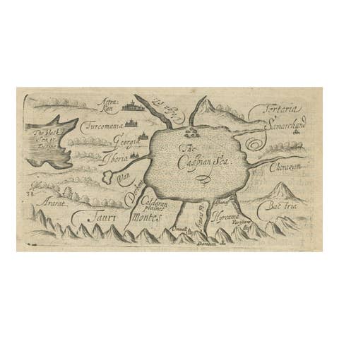 Uncommon Miniature Map of the Region around the Caspian Sea, ca.1800
