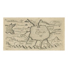 Uncommon Miniature Map of the Region around the Caspian Sea, ca.1800