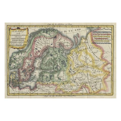 Uncommon Old Map of Lapland to Russia and Denmark to Kazan in the South, 1785
