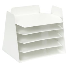 Uncommon Vintage Office File Organizer, Refinished in Gloss White
