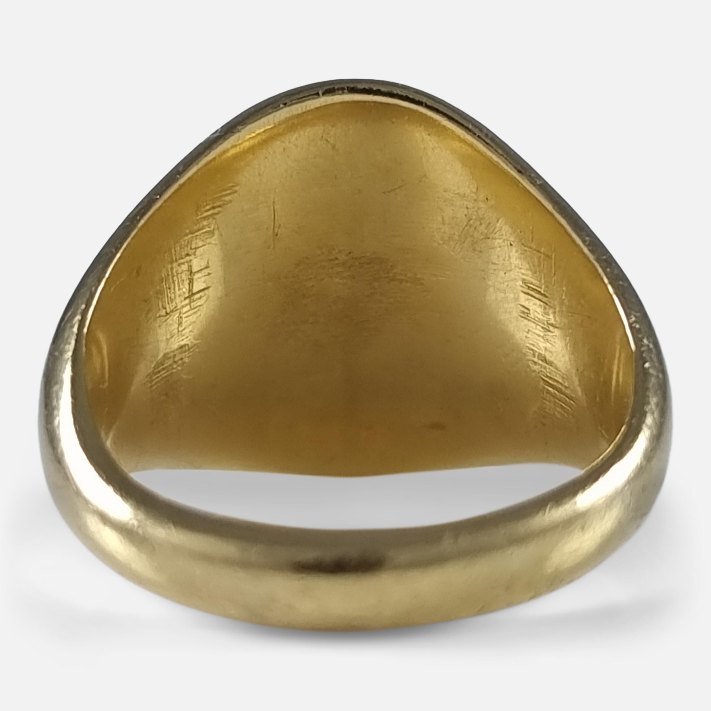 Unconquered Virtue Is Glorious - 18ct Gold Intaglio Signet Ring 1