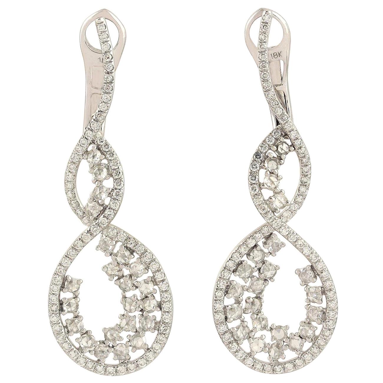 Diamond 18 Karat White Gold Earrings