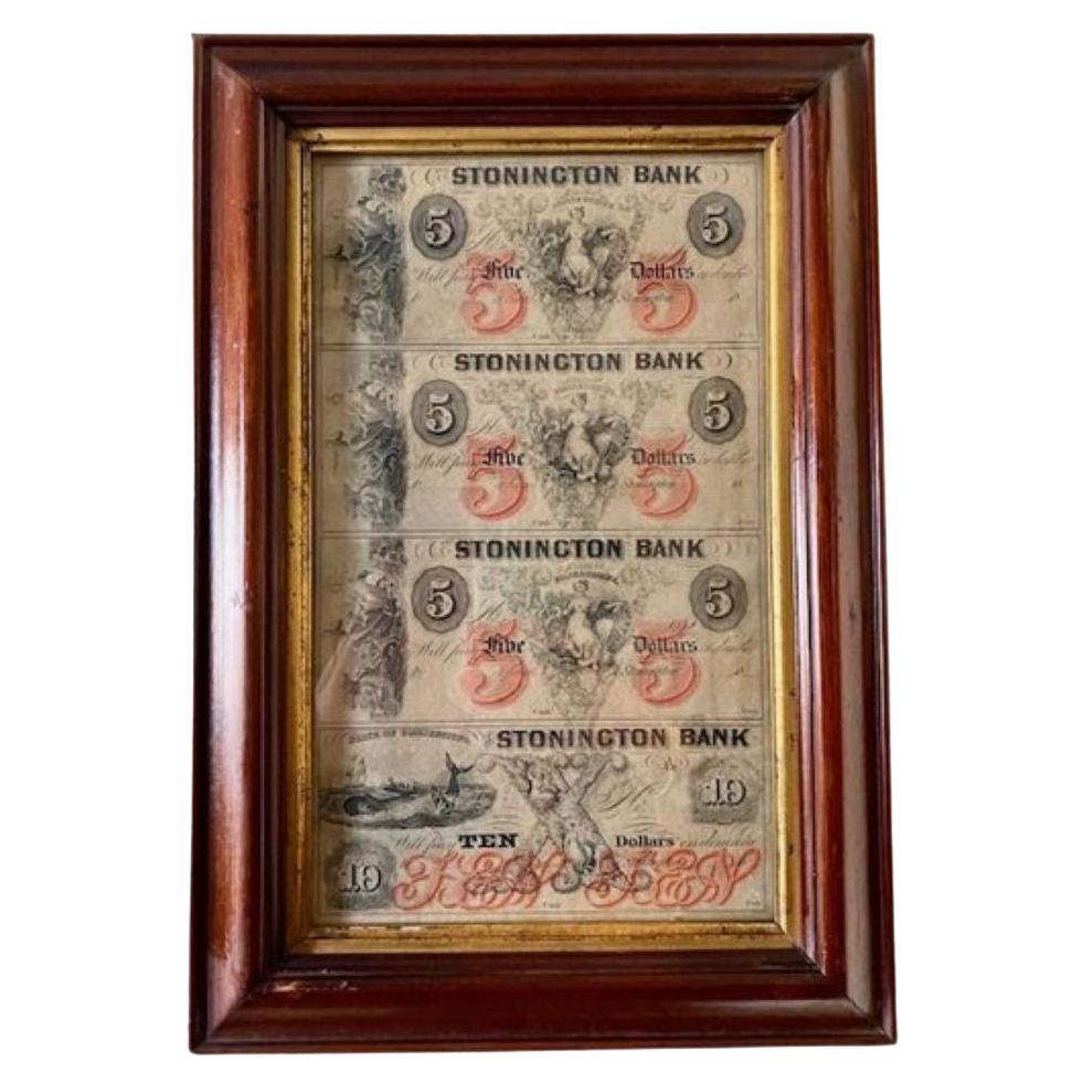 Uncut Sheet of Nautical Decorated Commercial Banknotes, Circa 1850s - 1860s
