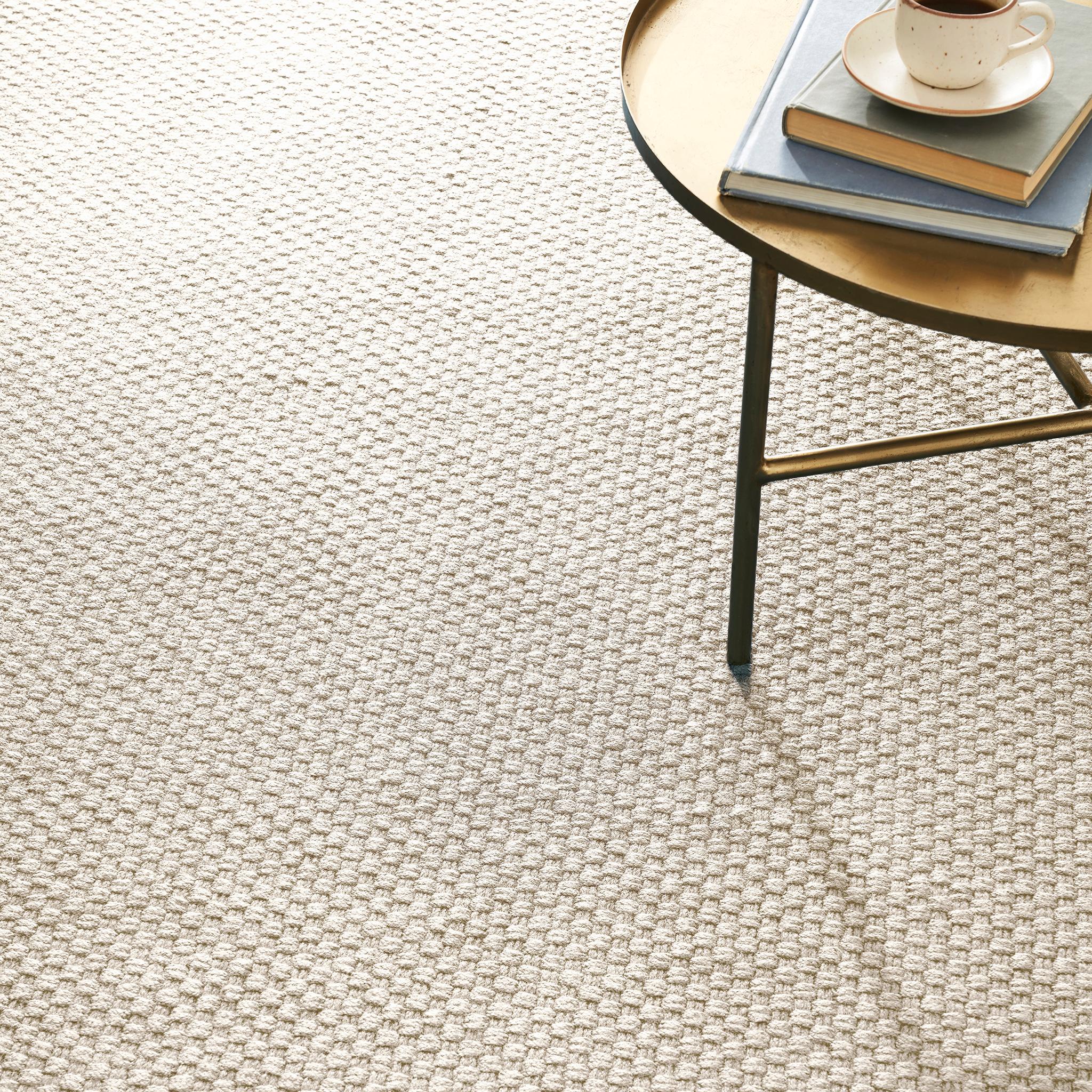 Unda 6x9ft Elfenbein 100% GRS Haustier Textur Korbgeflecht Design Luxus handgewebten Teppich (Indisch) im Angebot