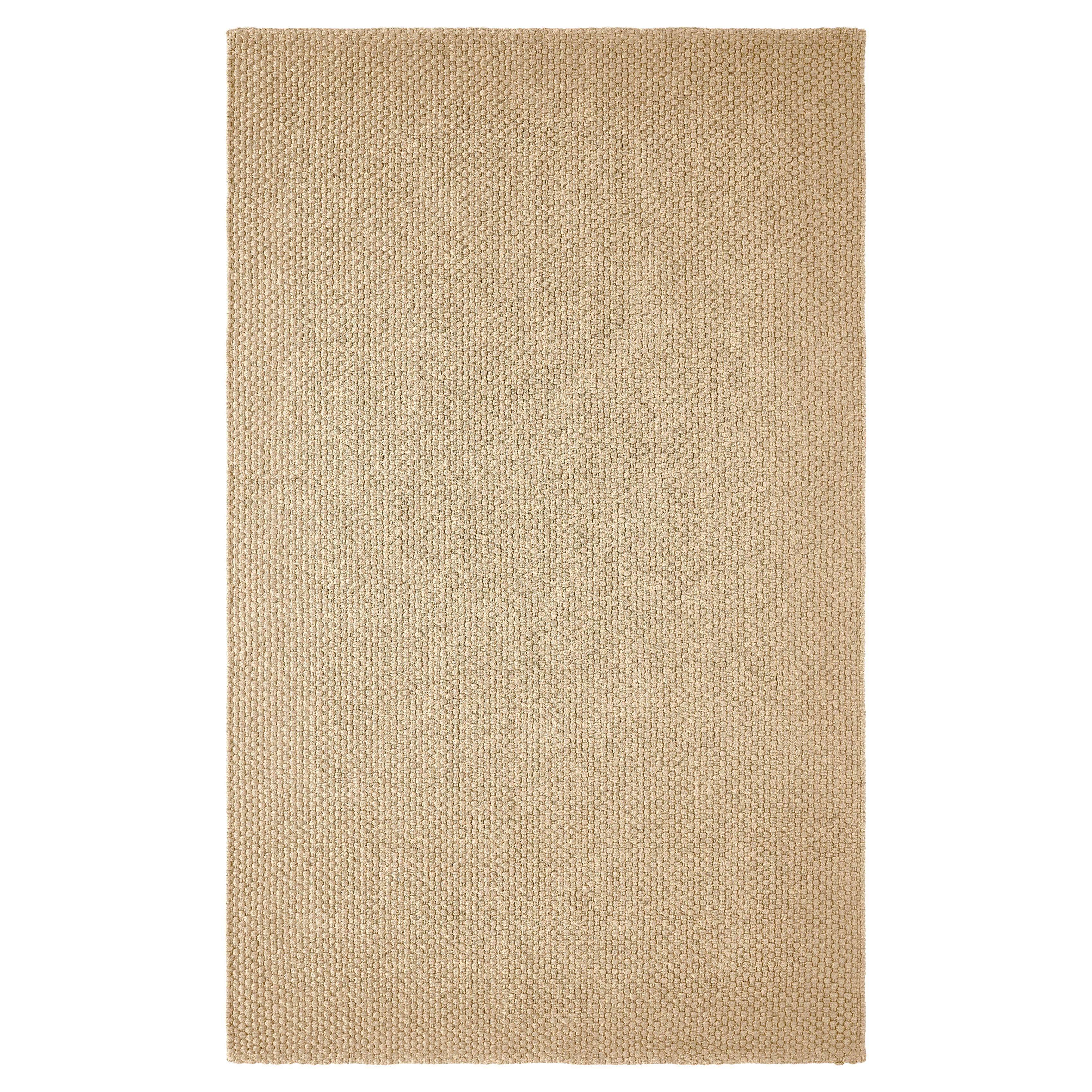 Unda 8X10ft Beige 100% GRS Pet Texture Basket Weave Design Luxury Handwoven Rug