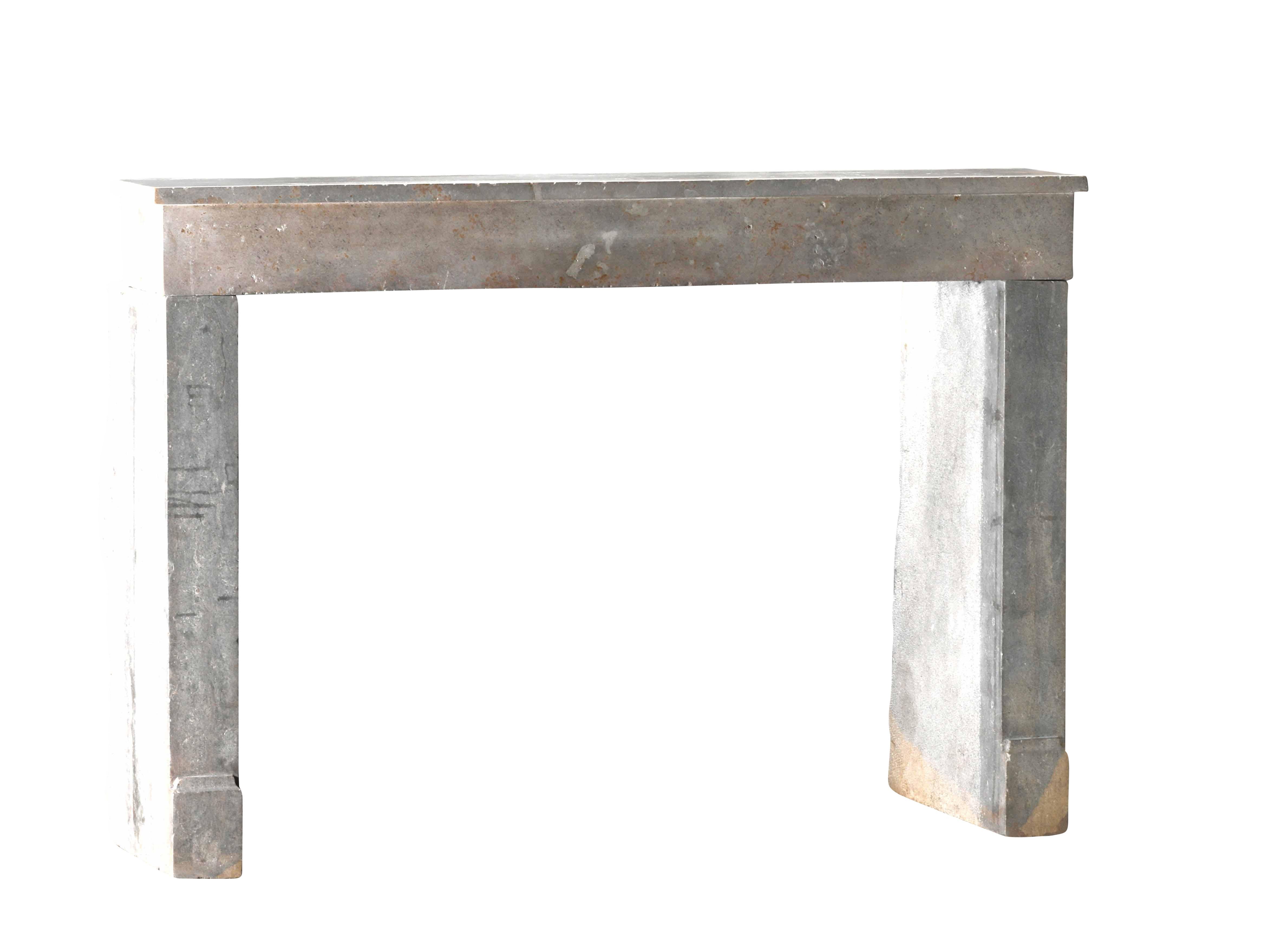 Chimenea Antigua De Piedra Gris Indefinida De Francia Para Un Interiorismo Atemporal en venta 12
