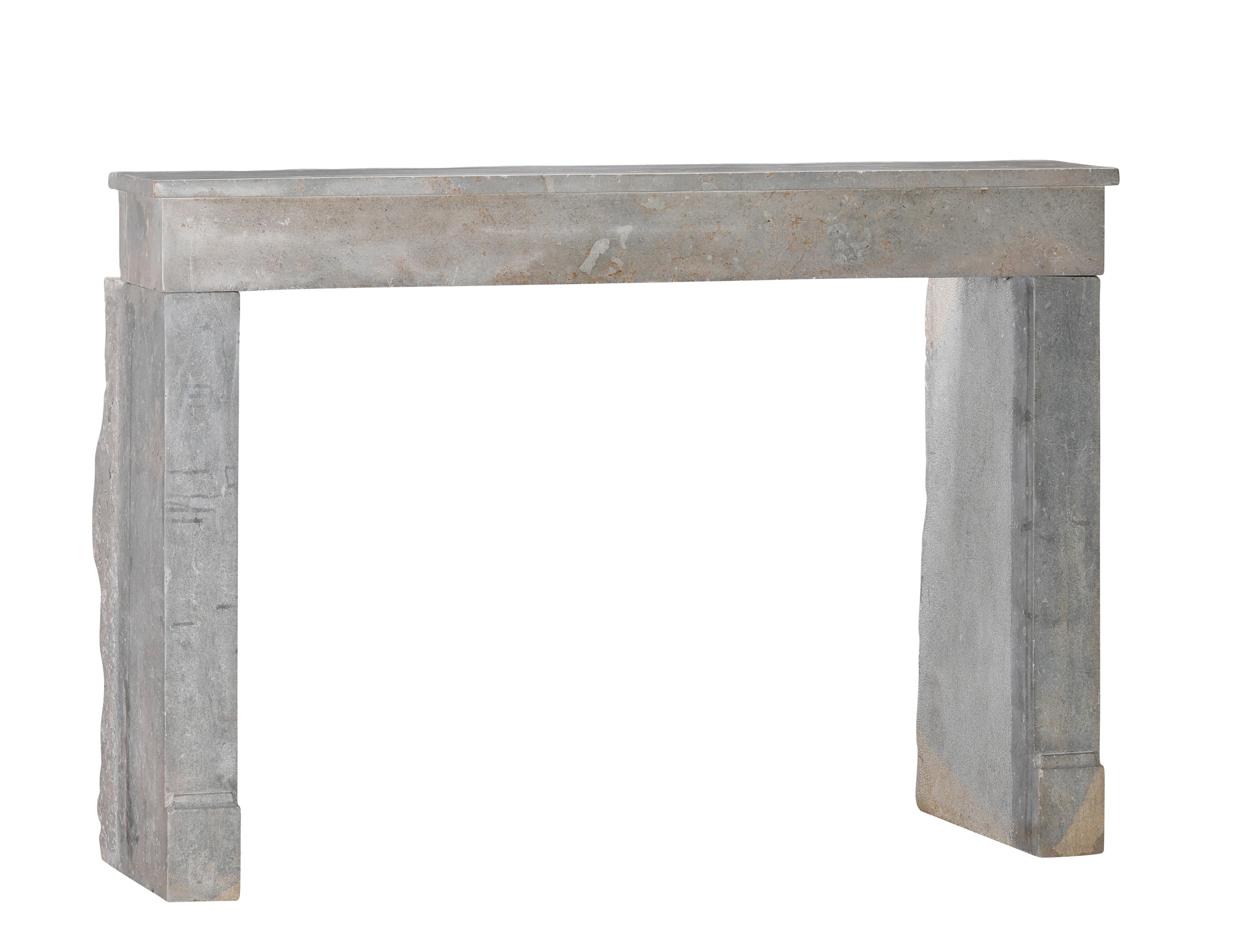 Chimenea Antigua De Piedra Gris Indefinida De Francia Para Un Interiorismo Atemporal en venta 13