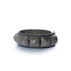 Under Cover, grey leather bracelet with studs