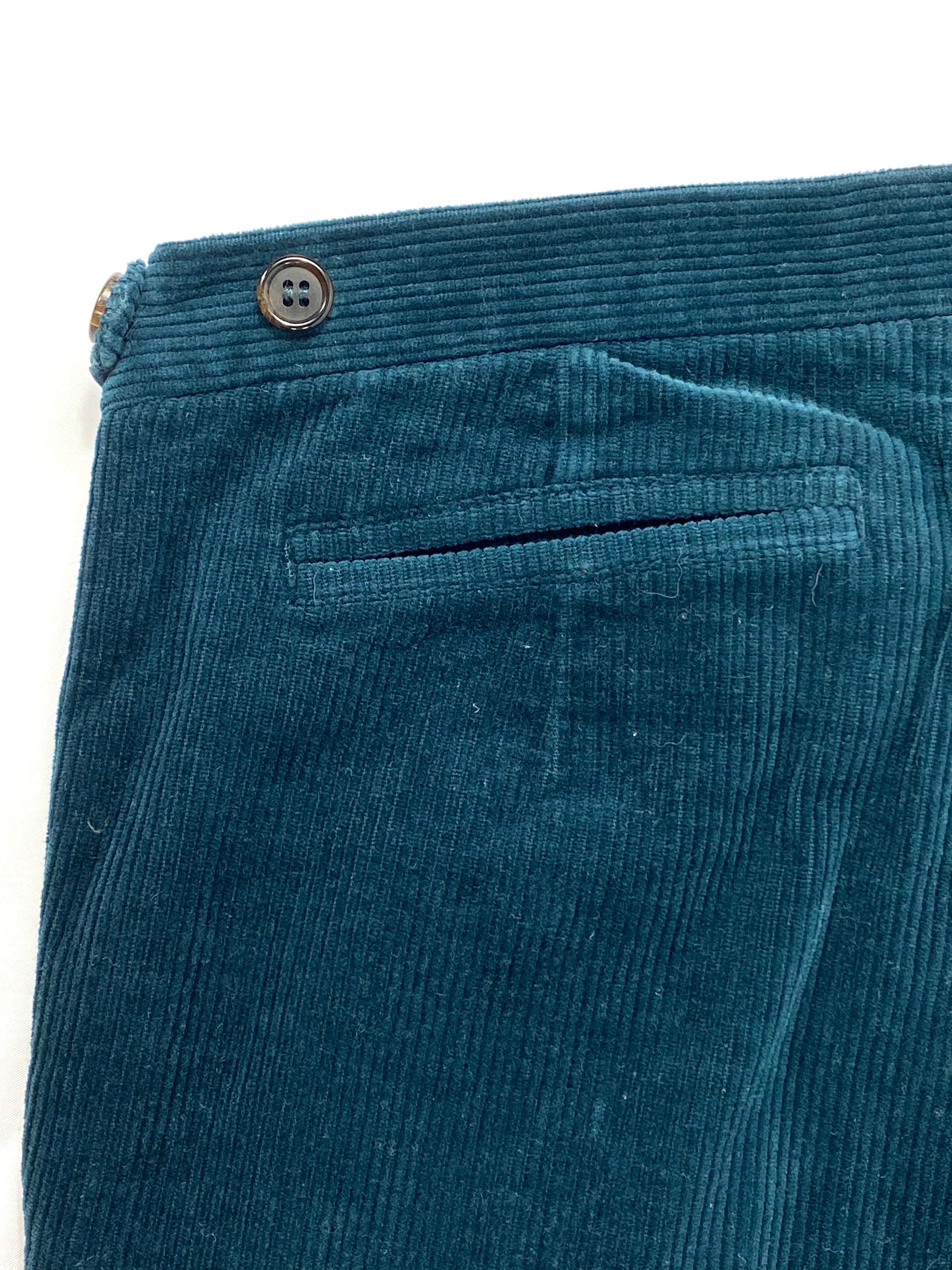 Pantalon skinny Jun Takahashi turquoise en velours côtelé taille S en vente 4