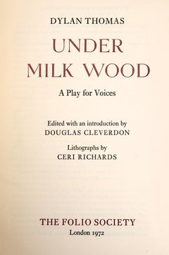 under Milk Wood by Dylan Thomas, a Play for Voices, First Edition Thus