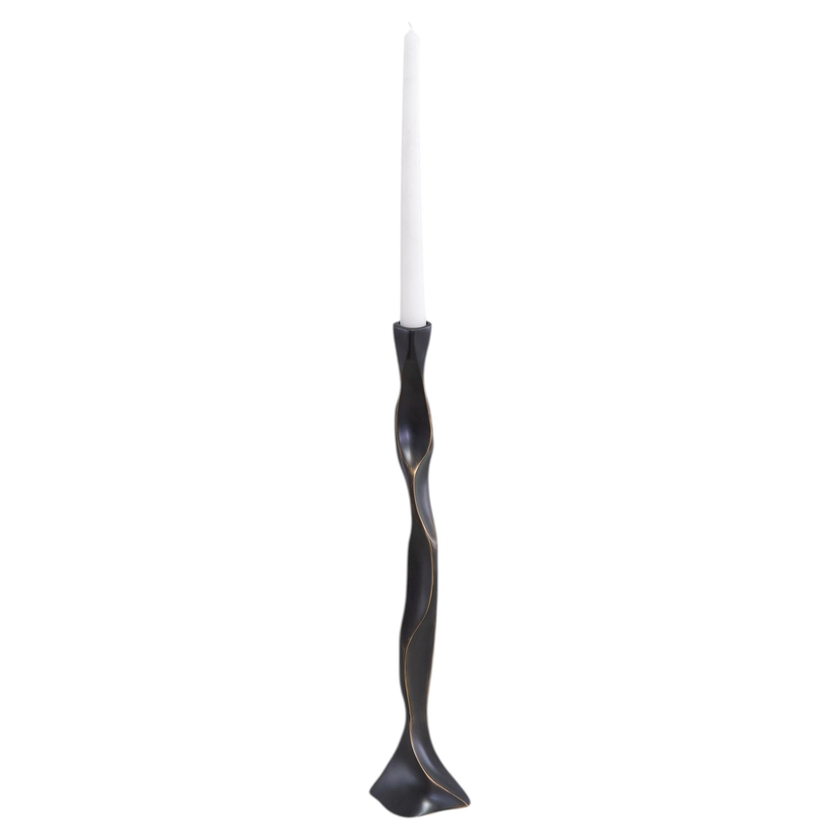 Under The Banyan Bronze Candle Holder Large in Brass, Viya by Vikram Goyal