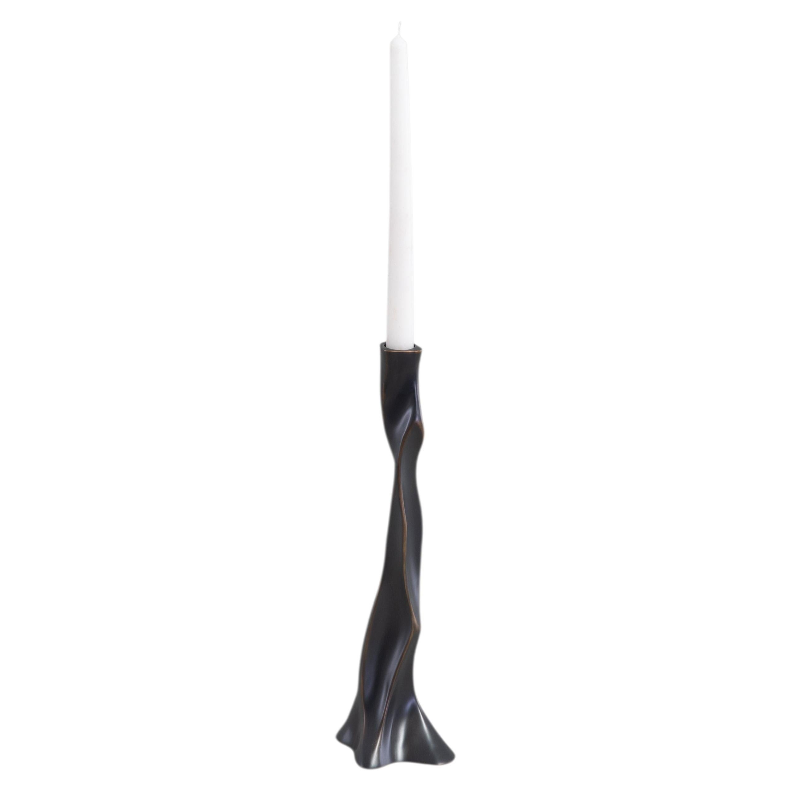 Under The Banyan Bronze Candle Holder Medium in Brass, Viya by Vikram Goyal