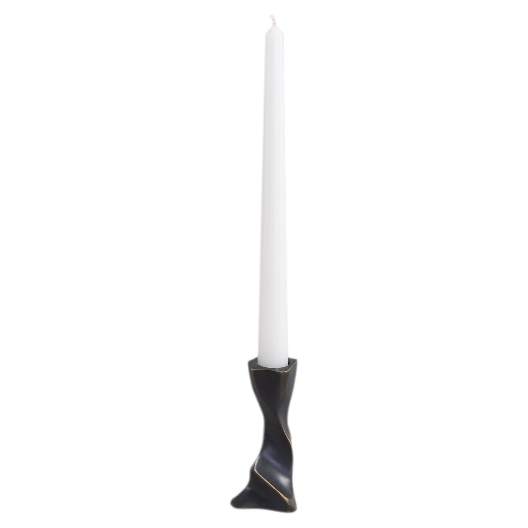 Under The Banyan Bronze Candle Holder Short in Brass, Viya by Vikram Goyal