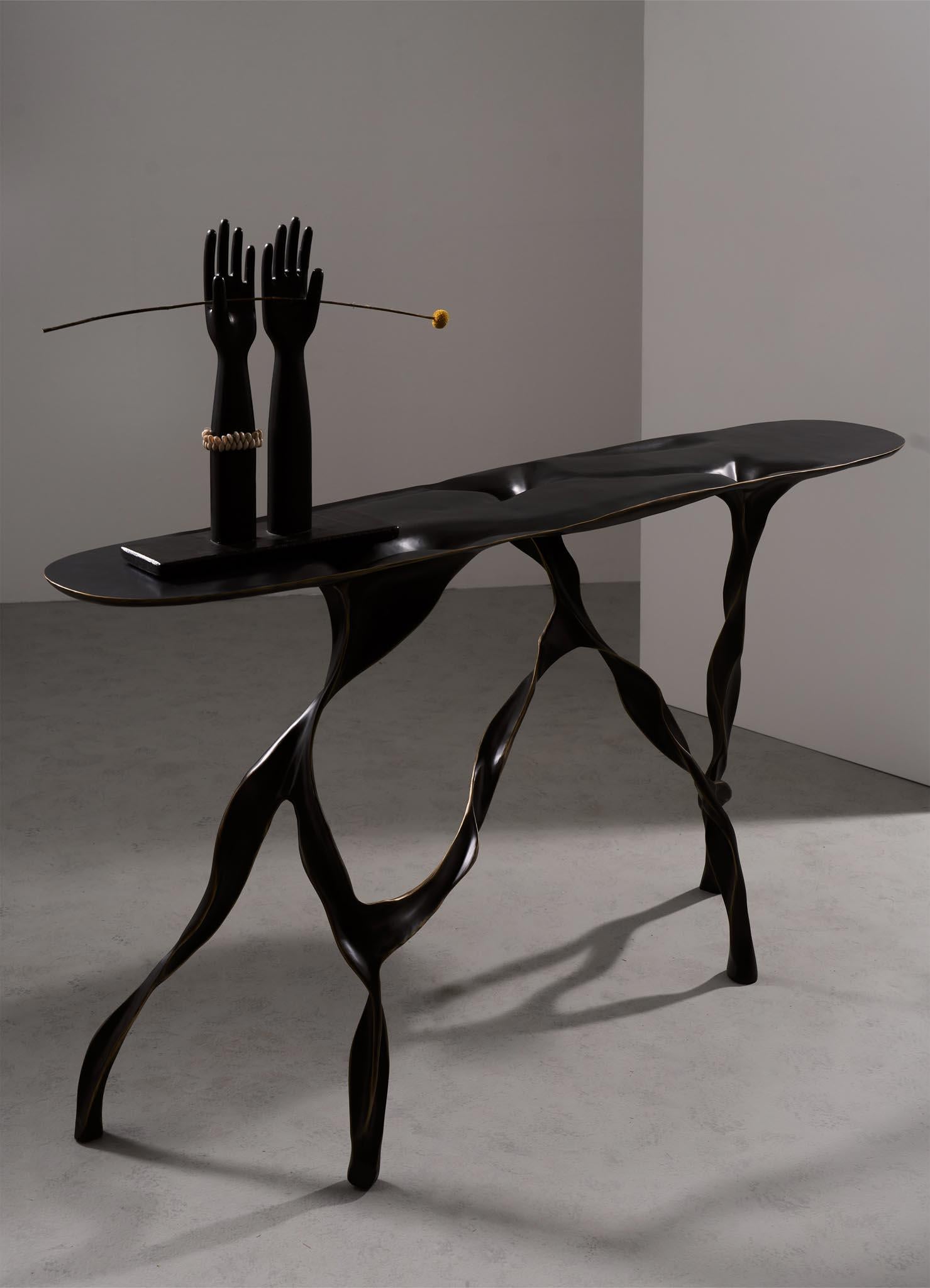 Under The Banyan Console Table in Brass, Viya by Vikram Goyal For Sale 3