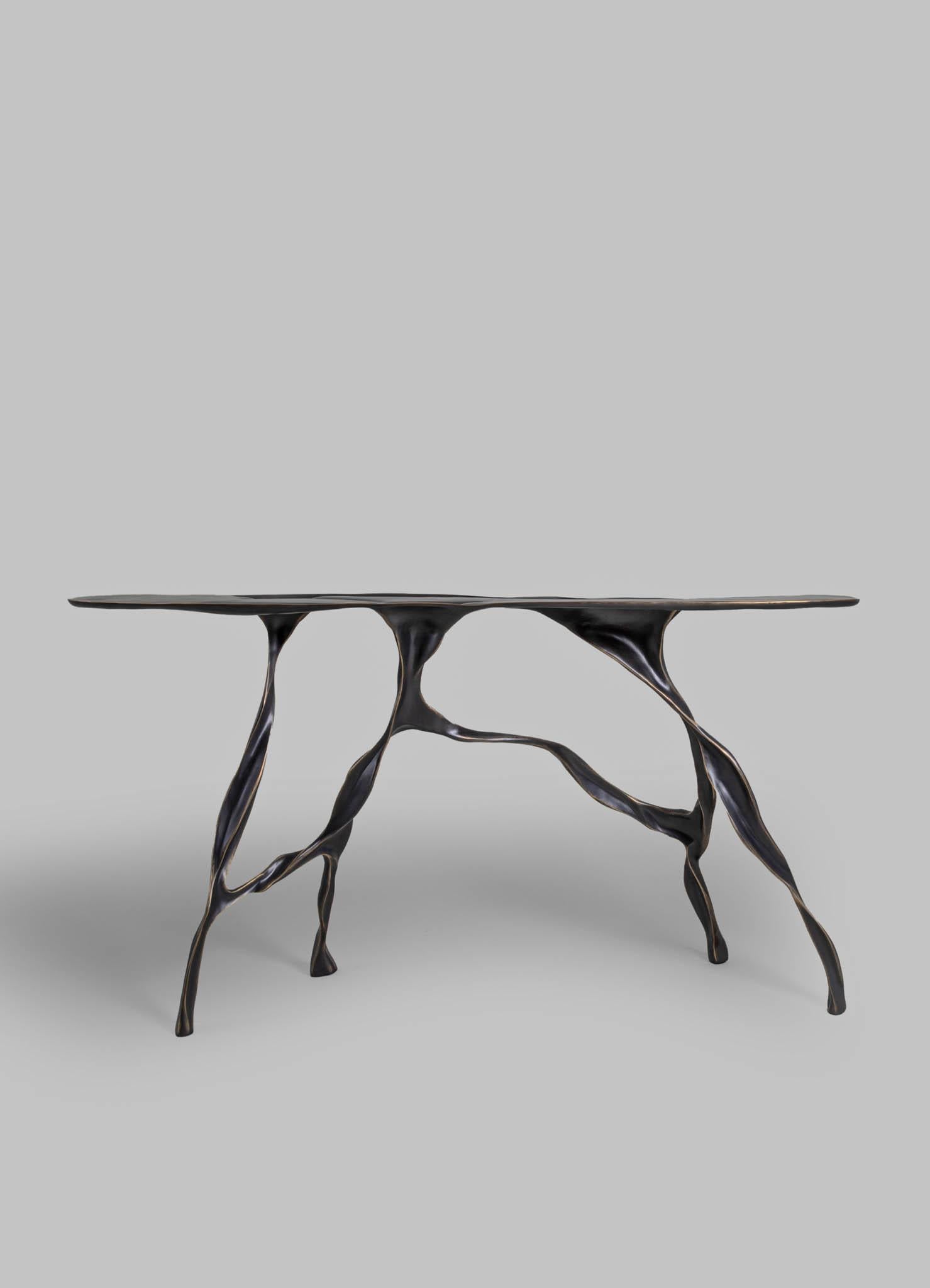 Cast Under The Banyan Console Table in Brass, Viya by Vikram Goyal For Sale