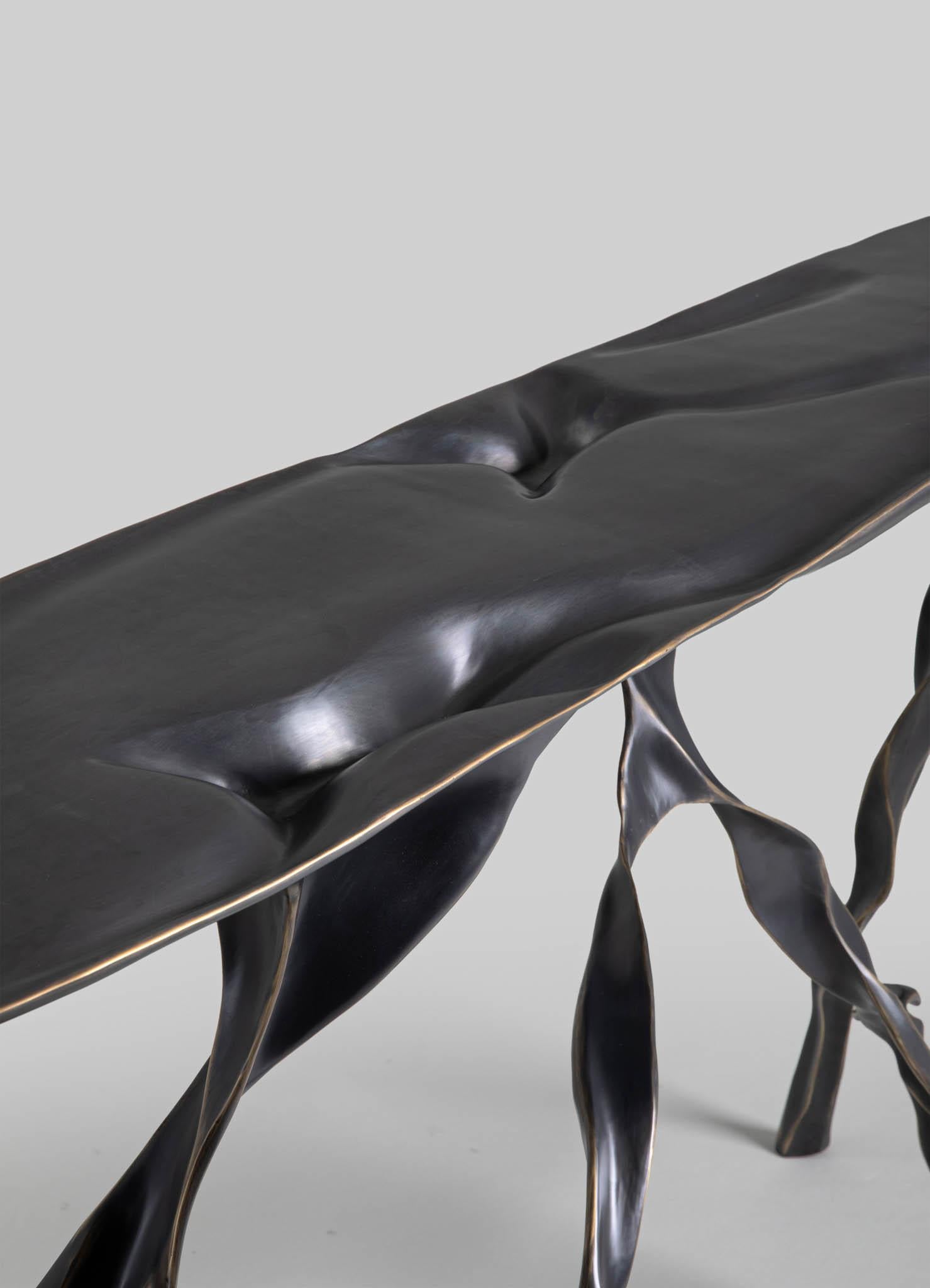 Contemporary Under The Banyan Console Table in Brass, Viya by Vikram Goyal For Sale