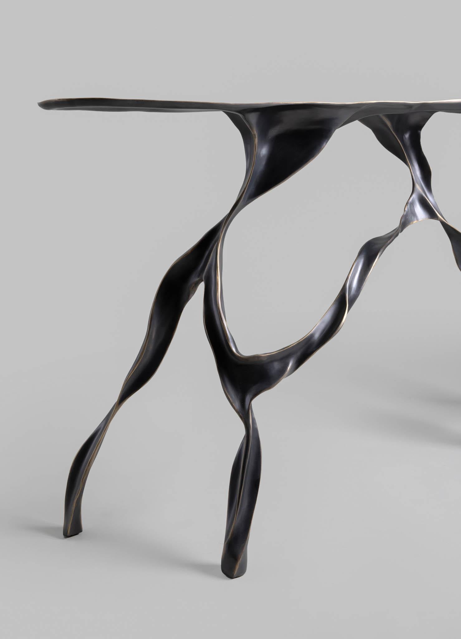 Under The Banyan Console Table in Brass, Viya by Vikram Goyal For Sale 1