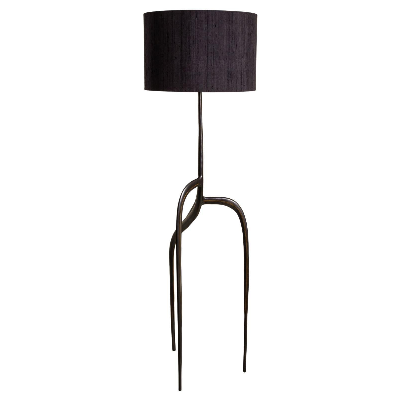 Under The Banyan Floor Lamp in Brass, Viya by Vikram Goyal