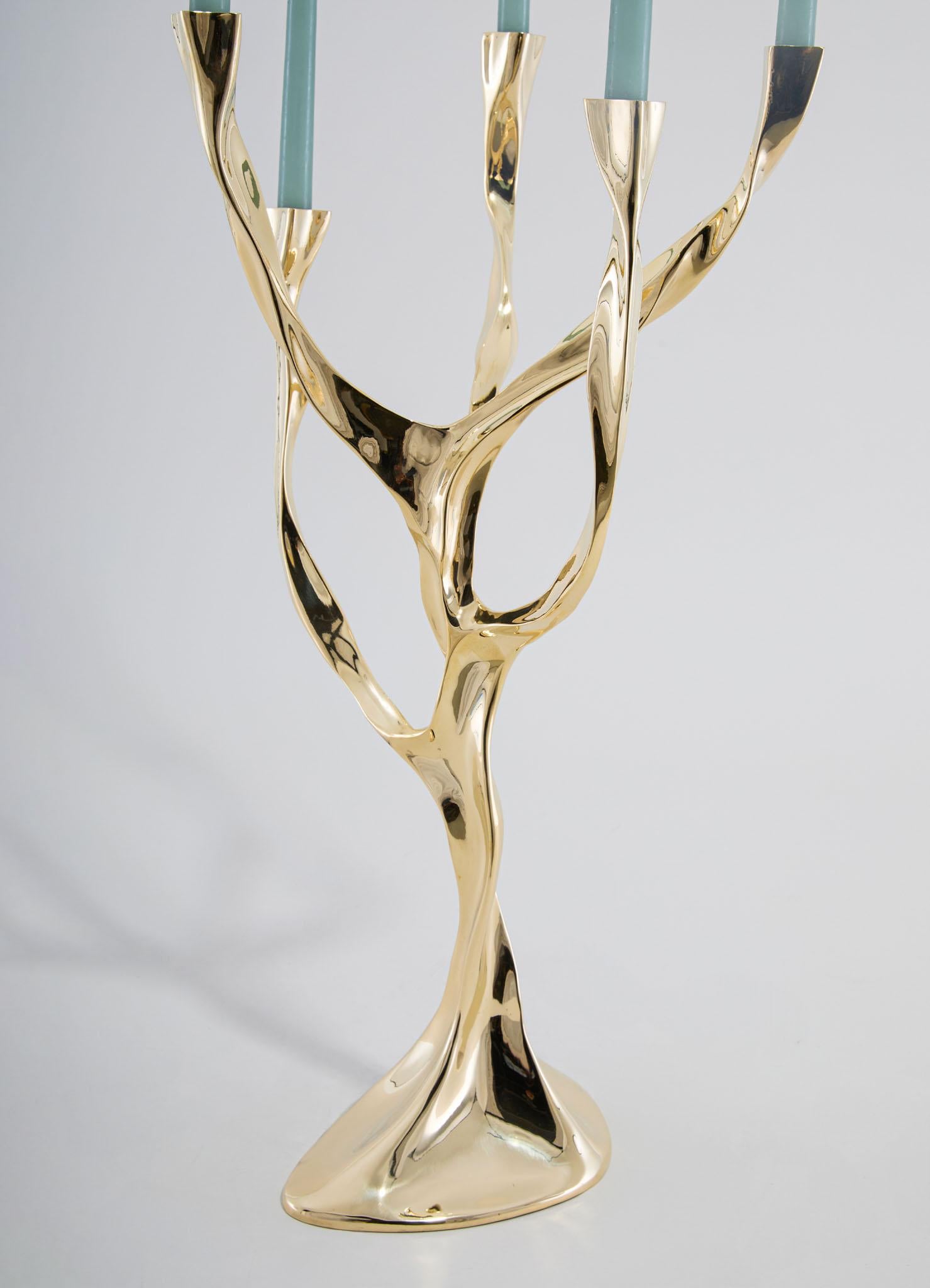 Cast Under The Banyan Gold Candelabra in Brass, Viya by Vikram Goyal For Sale