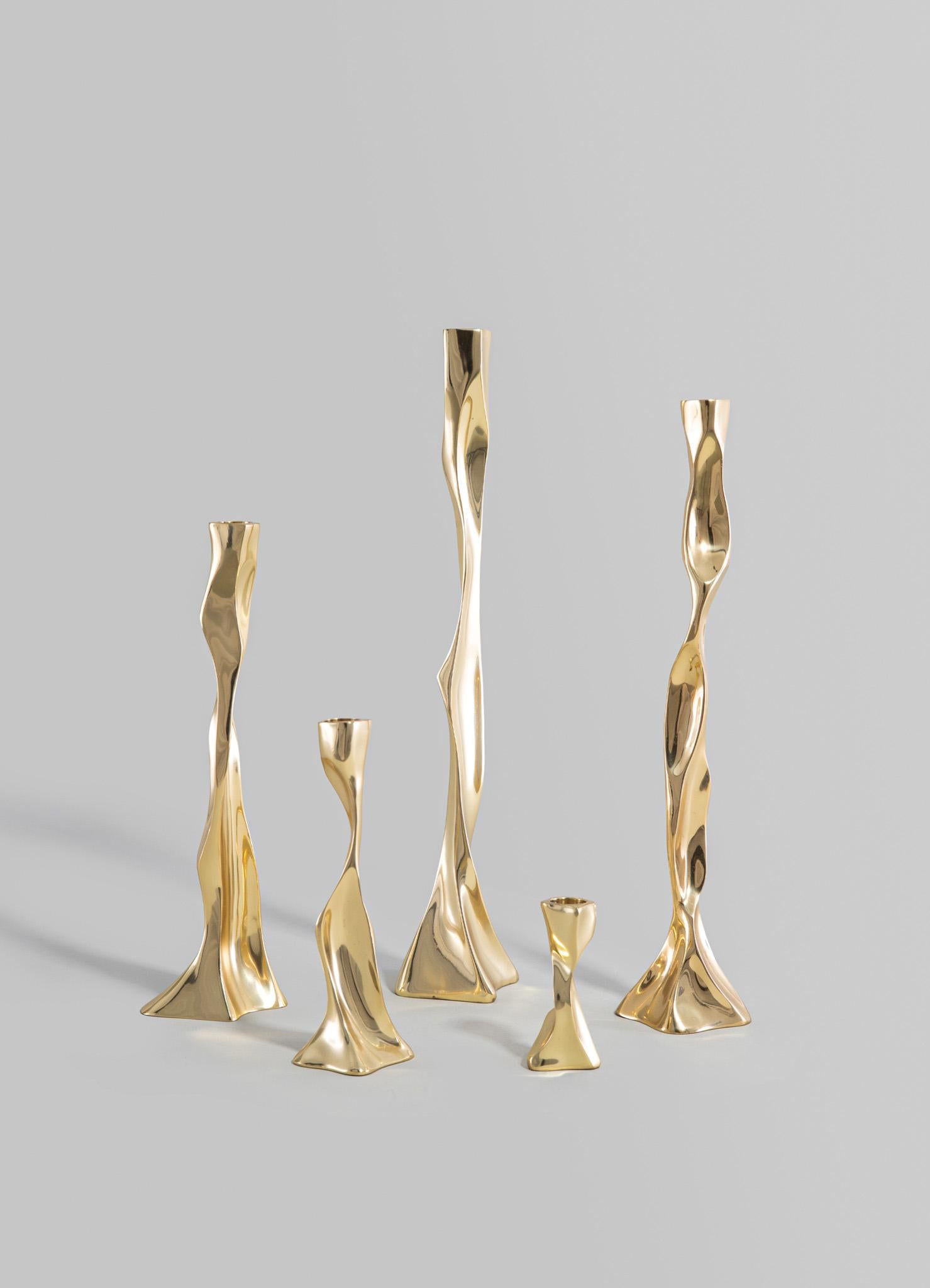 Under The Banyan Gold Candle Stand Small, Viya by Vikram Goyal In New Condition For Sale In Noida, DL