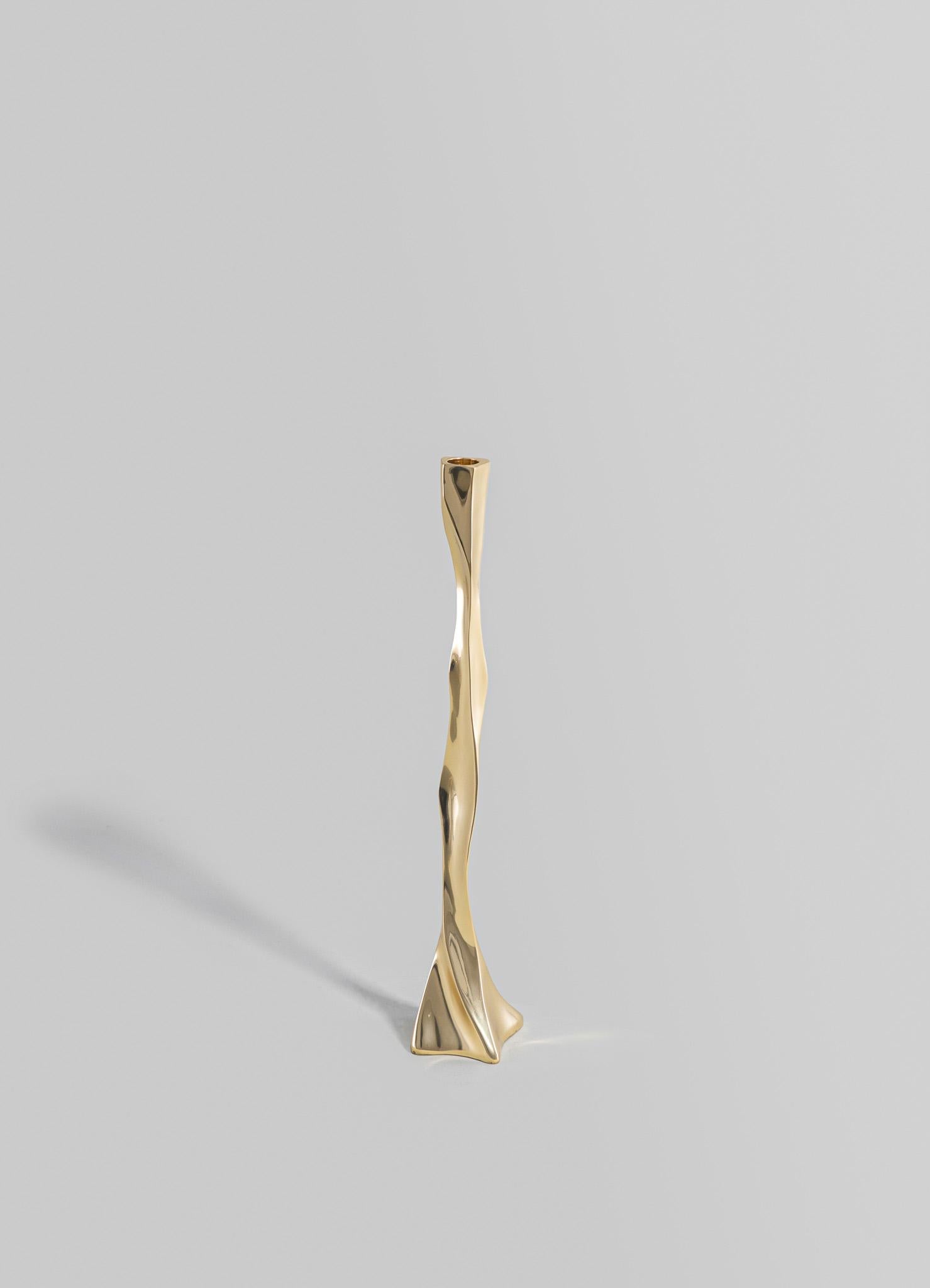 Indian Under The Banyan Gold Candle Stand Tall, Viya by Vikram Goyal For Sale
