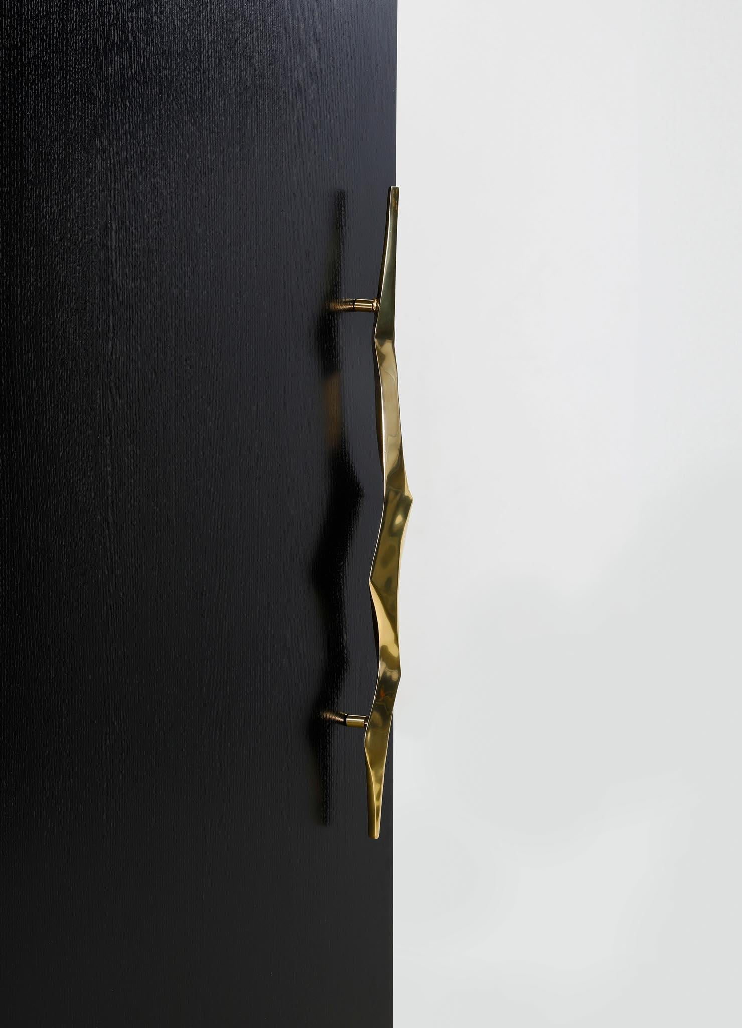 Cast Under The Banyan Gold Color Door Handle A in Brass, Viya by Vikram Goyal For Sale
