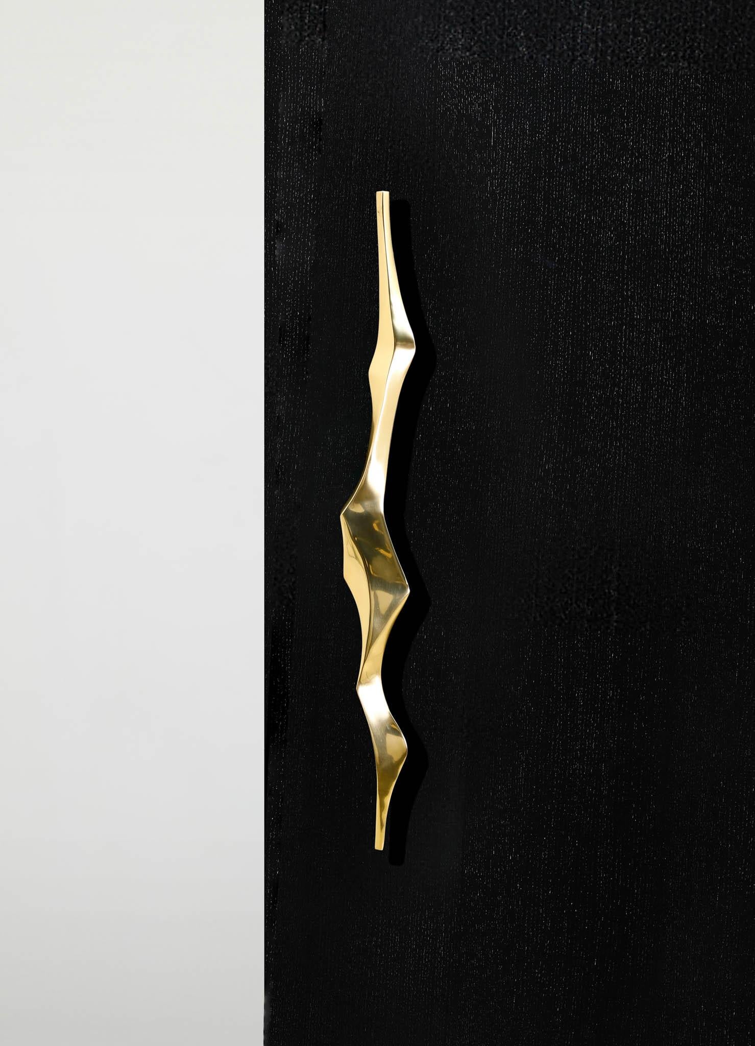 Indian Under The Banyan Gold Color Door Handle B in Brass, Viya by Vikram Goyal For Sale