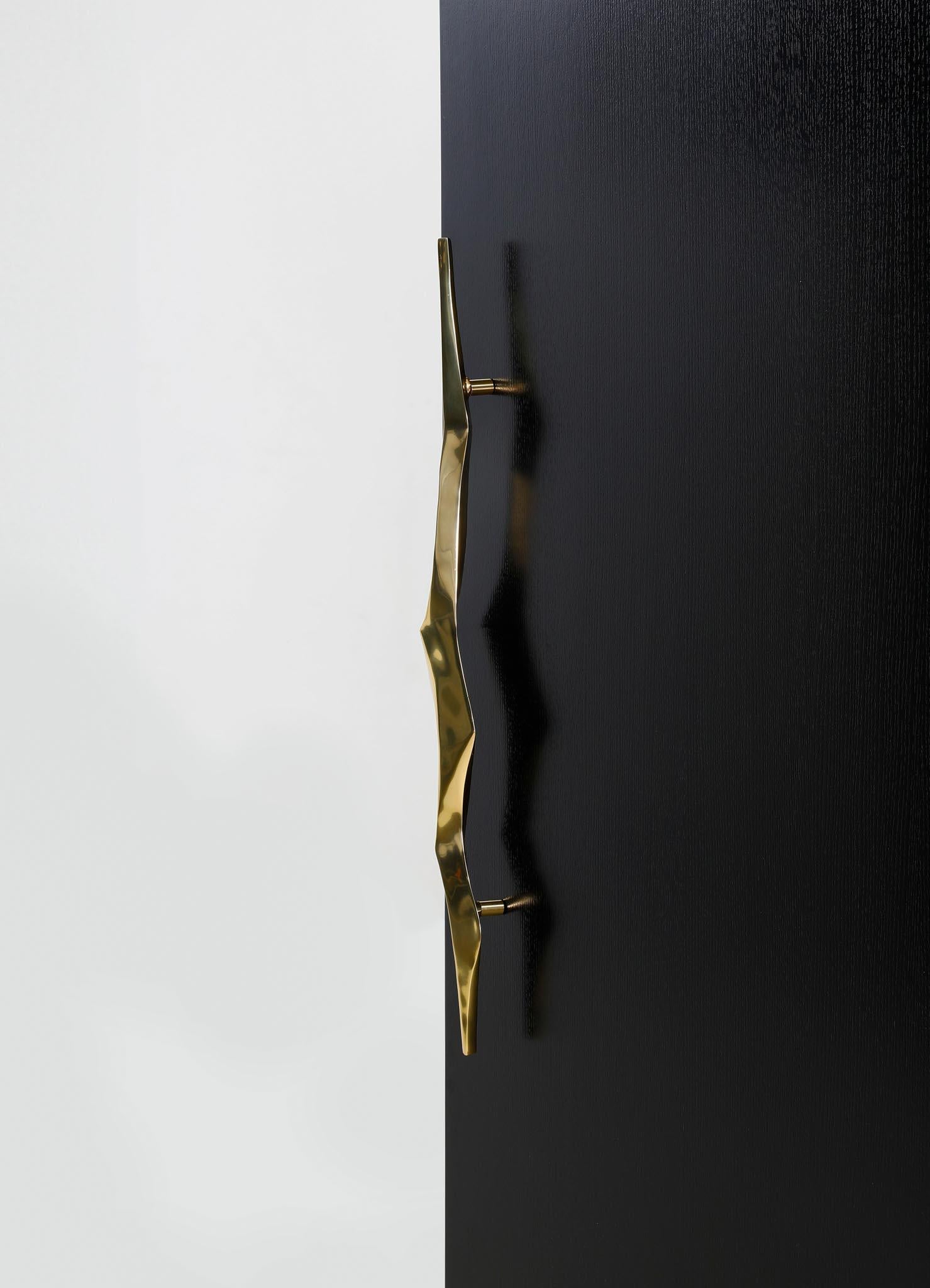Cast Under The Banyan Gold Color Door Handle B in Brass, Viya by Vikram Goyal For Sale