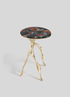Under The Banyan Gold Side Table Large in Brass, Viya by Vikram Goyal