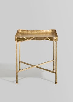 Under The Banyan Gold Tray Table Large in Brass, Viya by Vikram Goyal