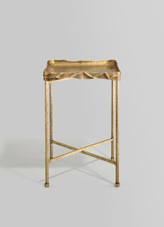 Under The Banyan Gold Tray Table Medium in Brass, Viya by Vikram Goyal