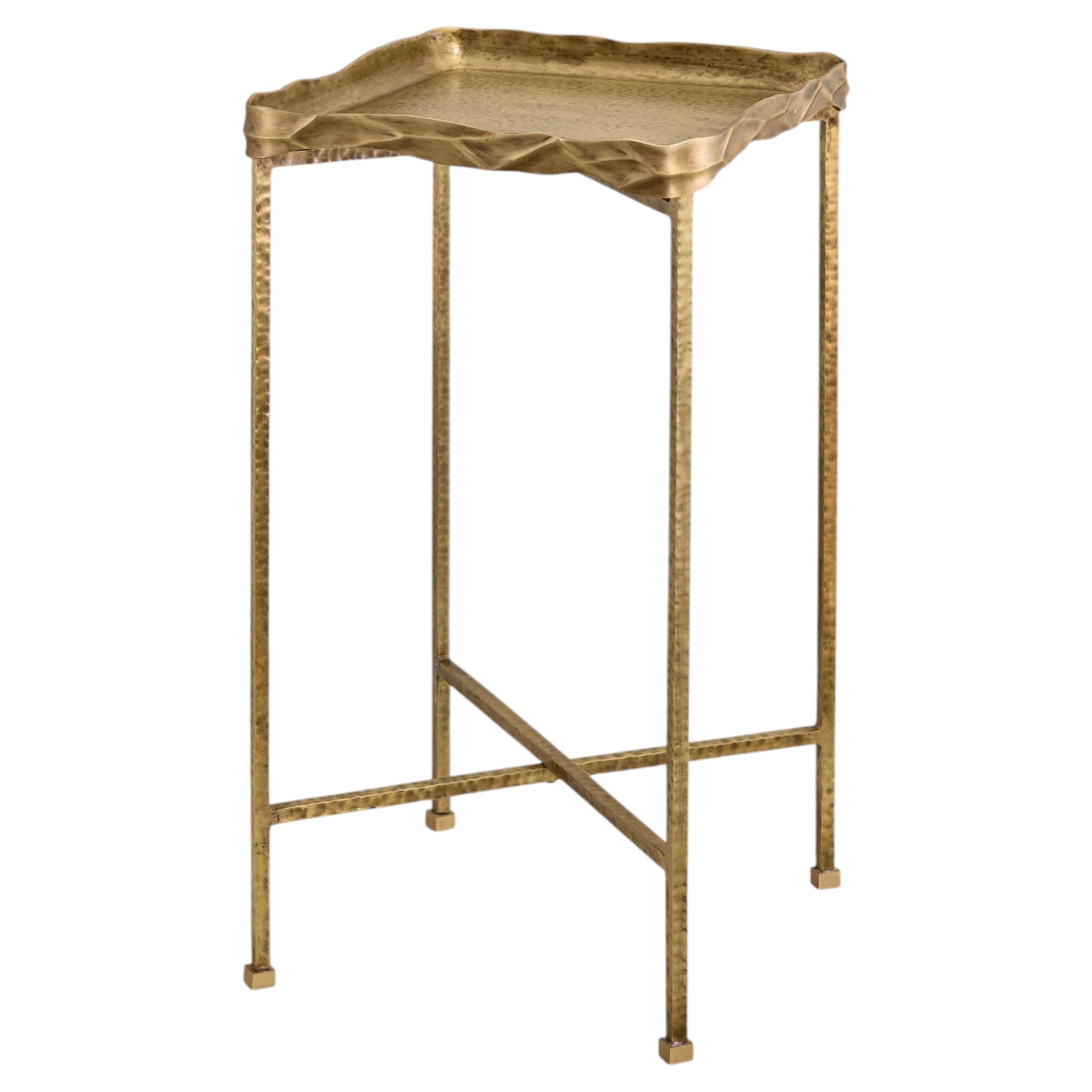 Decorative Brass Tray Table, Under The Banyan, Viya by Vikram Goyal For Sale