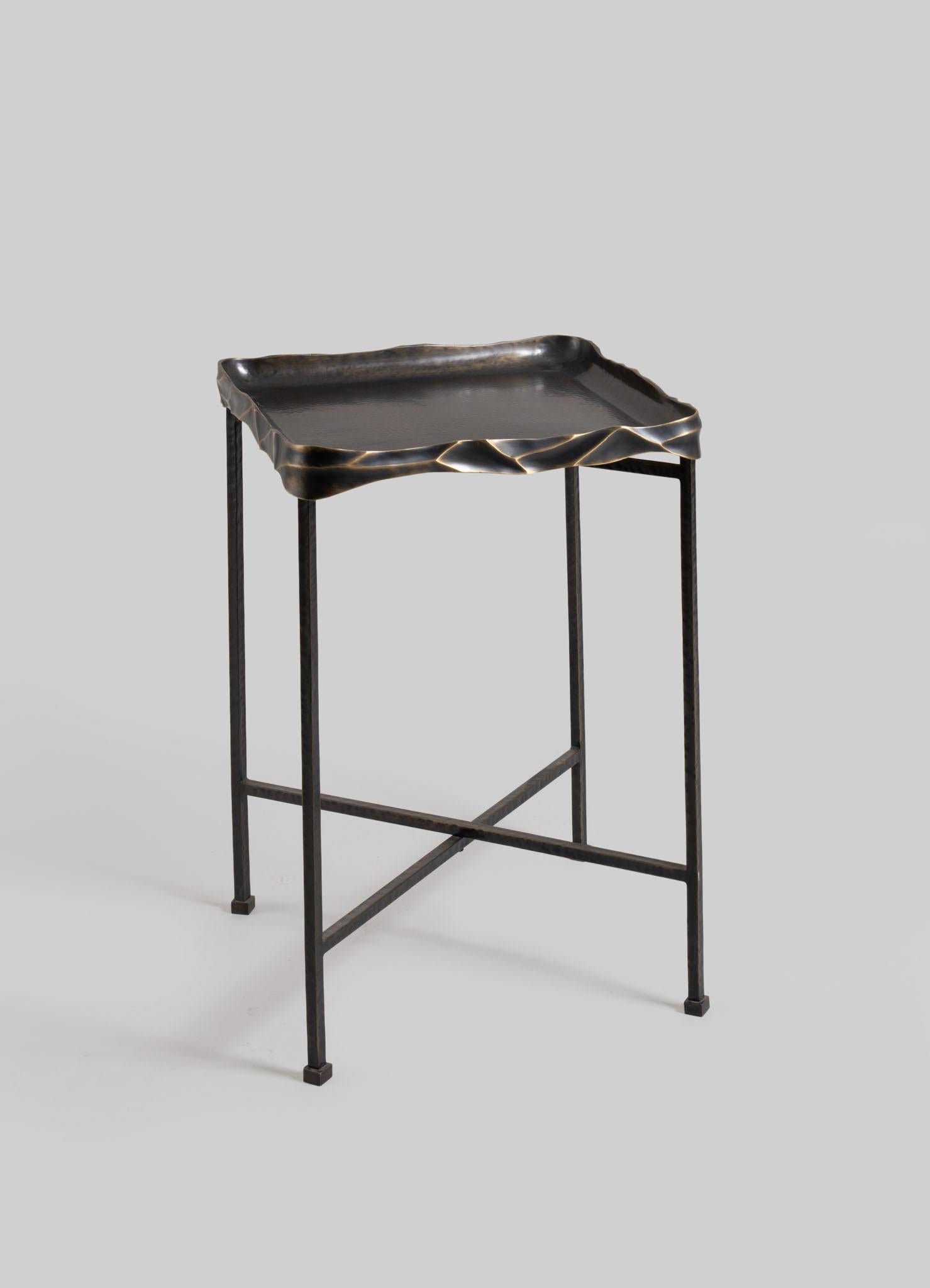 Indian Under The Banyan Tray Table Medium in Brass, Viya by Vikram Goyal For Sale