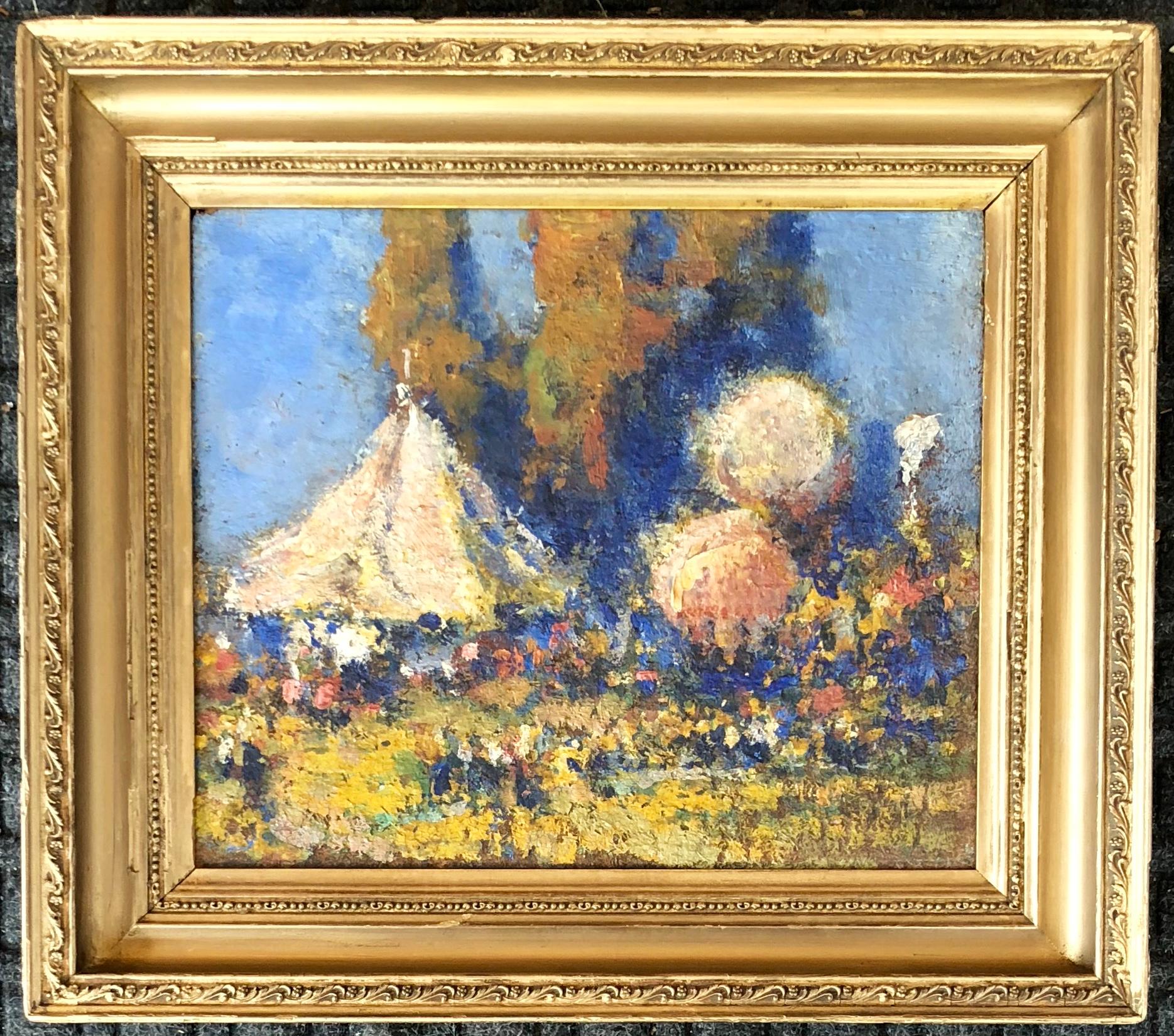 Oil on board in early frame. Signed on back of panel.
1864-1929
John C. Huffington was a self-taught artist who painted scenes he encountered in his travels along the northeastern coast of the United States. Born in Brooklyn in 1864, he learned